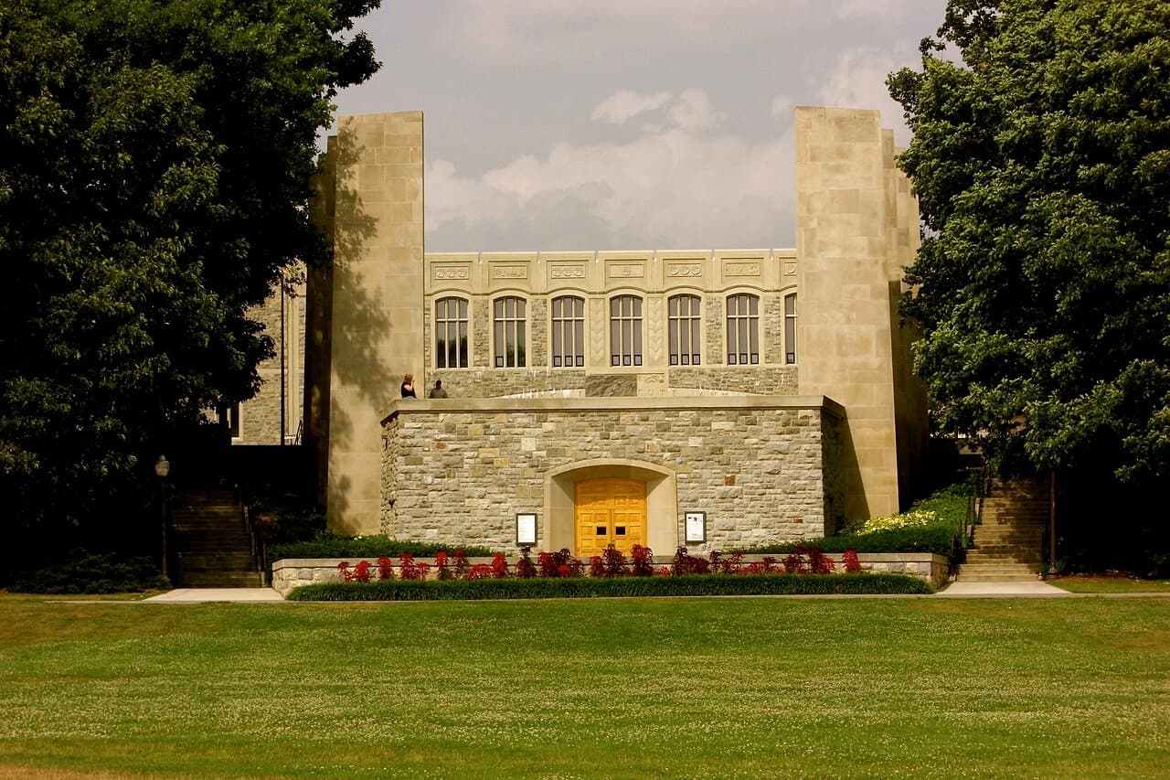 War Memorial Chapel from the Drillfield in summer
