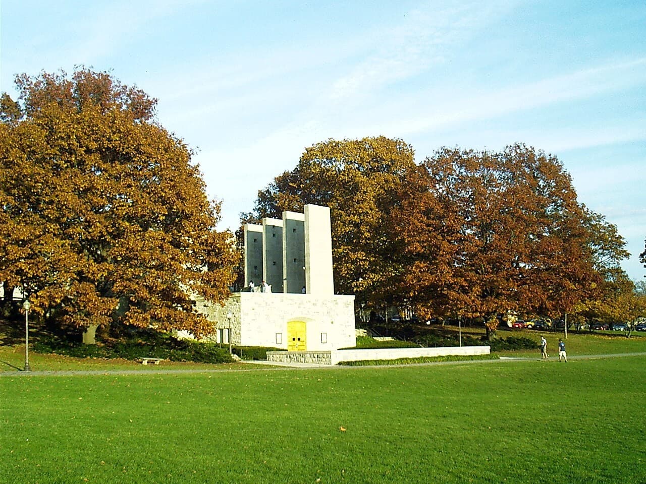 War Memorial Chapel at autumn sunset