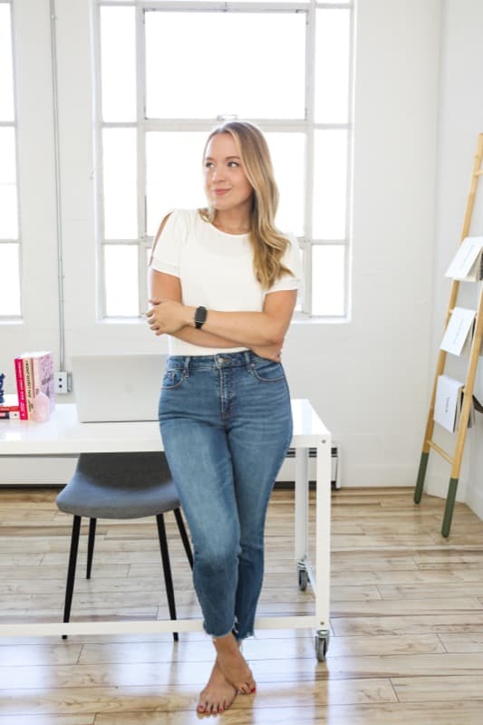 Kate Makrigiannis at her desk