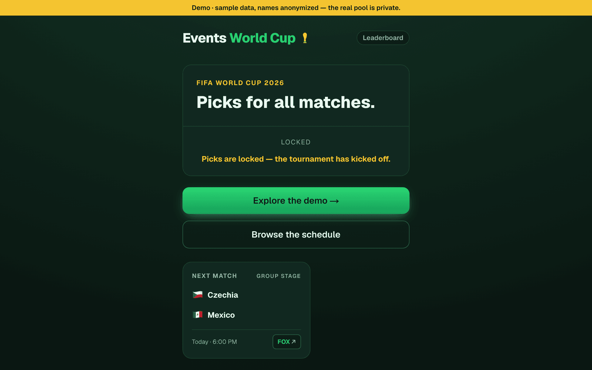 Events World Cup: A Bracket Pool Built Overnight