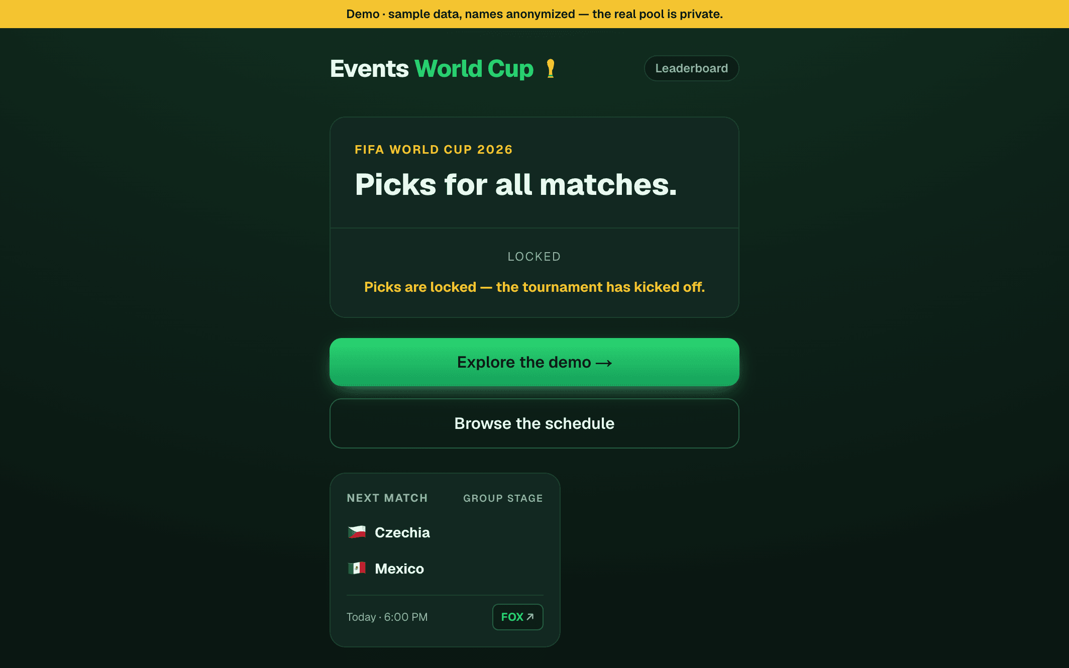 Events World Cup: A Bracket Pool Built Overnight
