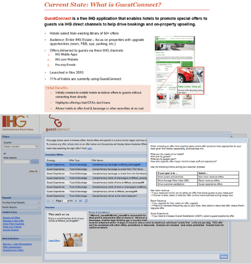 Current state audit: GuestConnect offer library, preview flow, and selection criteria for hotel staff targeting guests by strategy, offer type, and loyalty level