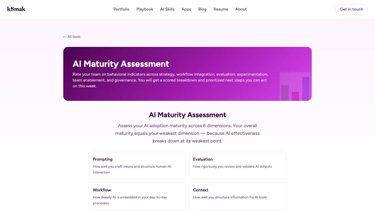 AI Maturity Assessment screenshot