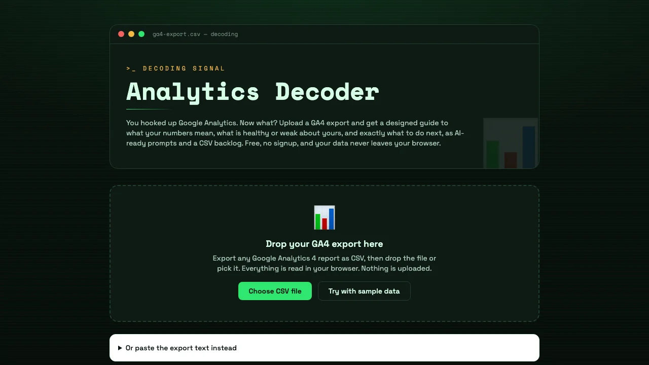 Analytics Decoder screenshot
