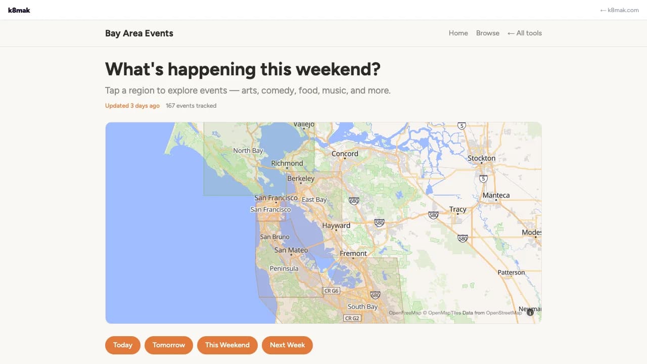 Bay Area Events screenshot