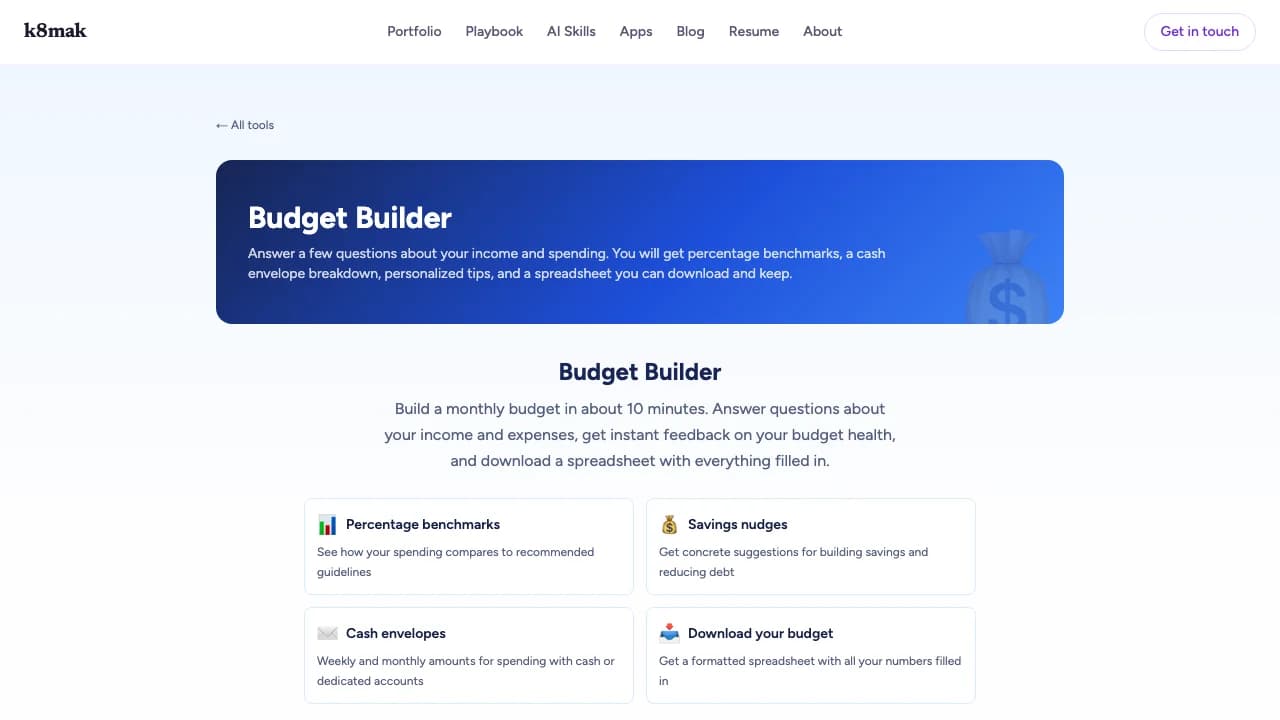 Budget Builder screenshot