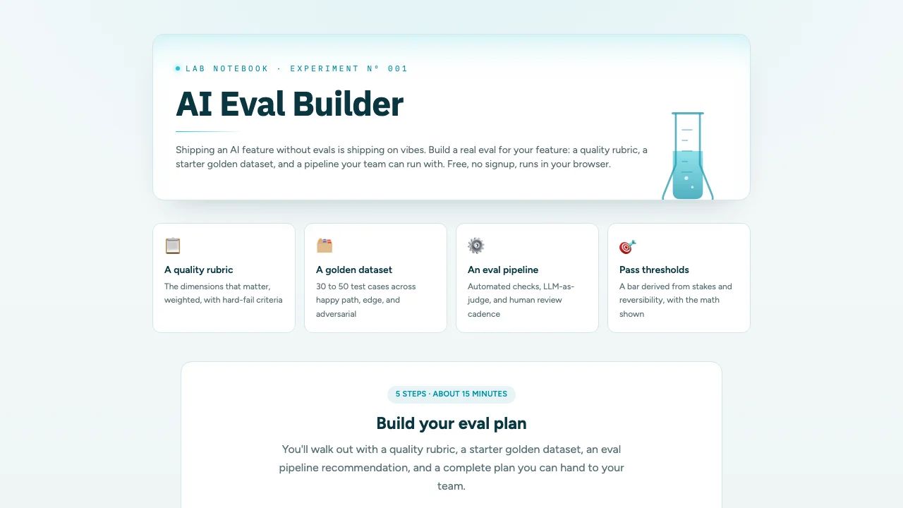 AI Eval Builder screenshot