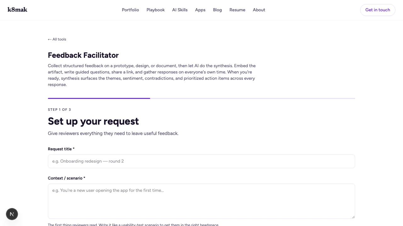 Feedback Facilitator screenshot