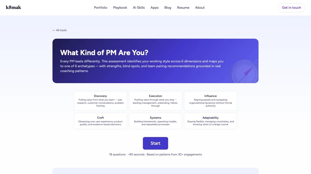 ProductType Assessment screenshot