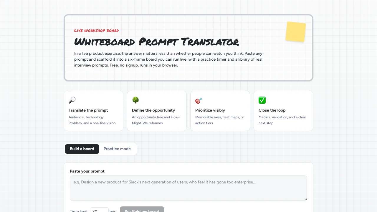 Whiteboard Prompt Translator screenshot